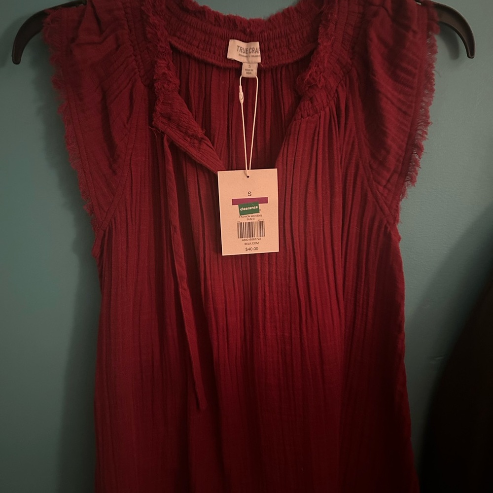 True Craft Red Textured Top